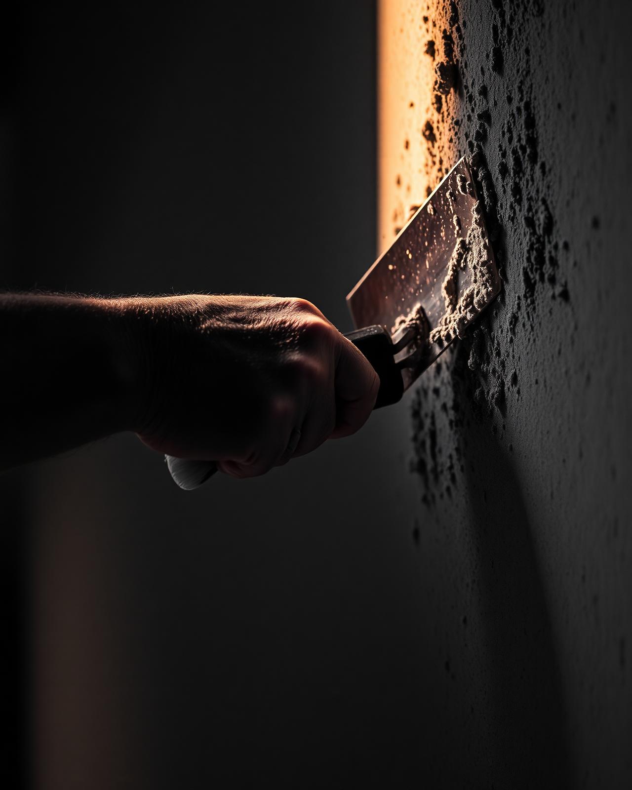 Handwerker beim Verputzen
